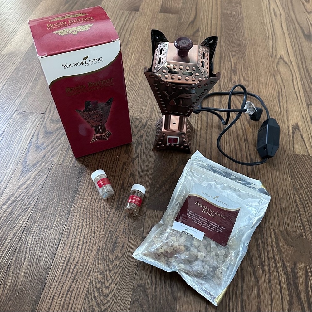 Young Living Resin Burner with Frankincense and Myrrh resins